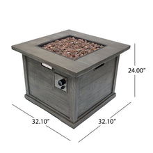 Load image into Gallery viewer, Outdoor Patio Square Gas Burning Mgo Fire Pit, Tank Inside, 40000 Btu