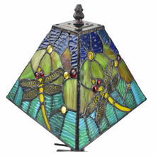 Load image into Gallery viewer, Metal Candlestick Table Lamp With Green Empire Shade - Dark Brown