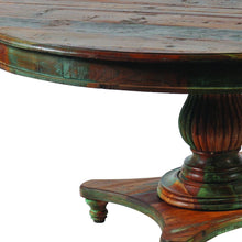 Load image into Gallery viewer, 42" Rounded Rustic Reclaimed Solid Wood Dining Table - Brown