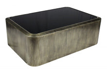 Load image into Gallery viewer, 54" Glass And Metal Solid Coffee Table - Black And Silver