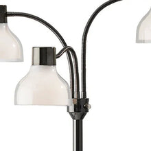 Load image into Gallery viewer, Three Light Tree Floor Lamp With White Bowl Shade - Black
