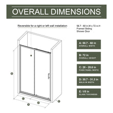Load image into Gallery viewer, Single Sliding Shower Door, Thick Clear Tempered Glass Shower Door With Stainless Steel Handle