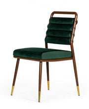 Load image into Gallery viewer, Contempo Dining Chair - Dark Green / Walnut