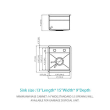 Load image into Gallery viewer, Undermount Bar Sink With Folding Faucet