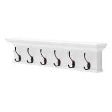 Load image into Gallery viewer, 39" Classic Wood Six Hook Hanging Coat Rack - White