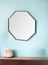 Load image into Gallery viewer, 38" Octagon Metal Framed Bathroom Vanity Mirror - Black