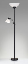 Load image into Gallery viewer, Two Light Torchiere Floor Lamp With Acrylic Bowl Shades - Black / White