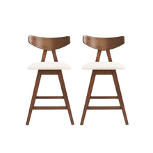 Load image into Gallery viewer, Mid Century Modern Counter Stool With V Shape Frame And Upholstered Seating