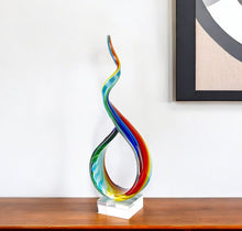 Load image into Gallery viewer, Murano Modern Abstract Tabletop Sculpture (376071) - Rainbow