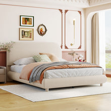 Load image into Gallery viewer, Upholstered Platform Bed With Thick Solid Frame And Stylish Curve-Shaped Design