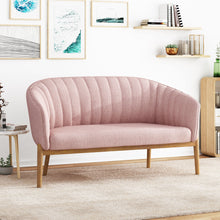 Load image into Gallery viewer, Mid Century Modern Loveseat With Channel Stitched Backrest
