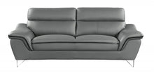 Load image into Gallery viewer, Faux Leather Love Seat - Silver / Gray