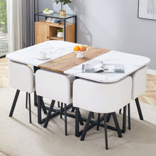 Load image into Gallery viewer, Modern Minimalist Marble Pattern Joinery Dining Table With Dining Chairs
