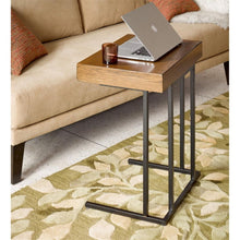 Load image into Gallery viewer, Wynn - Pull Up Table With Storage Compartment 22X16X26" - Pecan