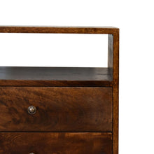 Load image into Gallery viewer, 24" Solid Wood Two Drawer Nightstand - Chestnut