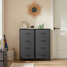 Load image into Gallery viewer, Fabric Metal And Wood Four Drawer Dresser - Gray / Black