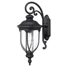 Load image into Gallery viewer, XL Cast Aluminum Glass Lantern Wall Sconce - Matte Black