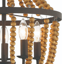 Load image into Gallery viewer, Candle Style Five Light Metal Dimmable Chandelier - Brown / Black
