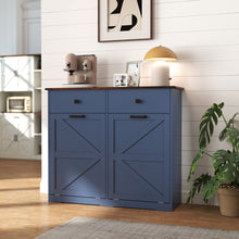 Load image into Gallery viewer, Double Tilt Out Trash Cabinet With Hideaway Drawer And Barn Door Style