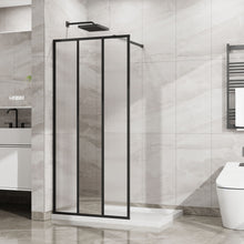 Load image into Gallery viewer, Shower Door With Center Mirror And Fluted Panels