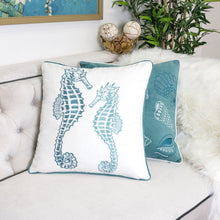 Load image into Gallery viewer, Seahorses Pillow Cover With Matching Back