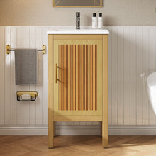 Load image into Gallery viewer, Bathroom Cabinet With Sink, Adjustable Shelf, Soft Closing Hinges - Natural Wood