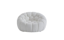 Load image into Gallery viewer, Tufted Boucle Curved Lounge Chair - White