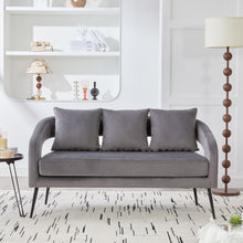 Load image into Gallery viewer, Open Back Loveseat Settee With 3 Pillows