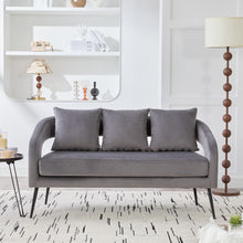 Load image into Gallery viewer, Open Back Loveseat Settee With 3 Pillows