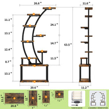 Load image into Gallery viewer, 9 Tiered Indoor Plant Stand With 5 Adjustable Grow Lights