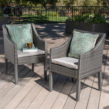 Load image into Gallery viewer, Outdoor Rattan Dining Chair With Straight Legs And Sloped Arms (Sey of 2)