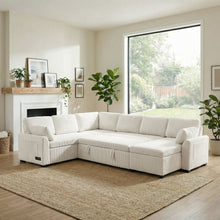 Load image into Gallery viewer, Convertible U-Shaped Sectional Sofa Bed With Reversible Chaise
