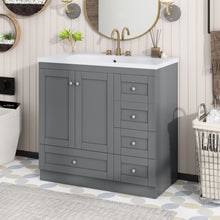Load image into Gallery viewer, Shaker Free Standing Bathroom Vanity Cabinet With Sink, Soft Close Drawers, Soft Close Doors
