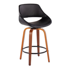 Load image into Gallery viewer, Fabrico - Mid Century Modern Fixed Height Counter Stool And Round Footrest (Set of 2)