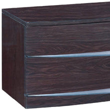 Load image into Gallery viewer, 17" Two Drawers Manufactured Wood Mirrored Nightstand - Dark Brown