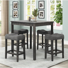 Load image into Gallery viewer, Transitional Counter Dining Set With 4 Tufted Stools