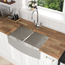 Load image into Gallery viewer, Farmhouse Double Bowl Sink With 50/50 Layout