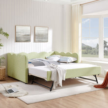 Load image into Gallery viewer, Gingham Daybed With USB Charging Port, Wave-Shaped Design