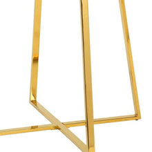Load image into Gallery viewer, 39" Rounded Iron Pedestal Base Dining Table - Gold / White