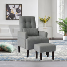 Load image into Gallery viewer, Living Room Sofa Single Chair And Ottoman, Modern Multi-Function Fabric Living Room Sofa Lounge Chair Bed And Stool. Soft Leisure Single Chair Adjustable Into 5 Angles With Sofa Bed