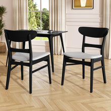 Load image into Gallery viewer, Mid Century Dining Chairs With Cushioned Seats And Wood Frame (Set of 2)