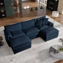 Load image into Gallery viewer, Modern Comfy Deep Seat Modular Sectional Sofa Cloud Couch With Ottoman