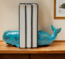 Load image into Gallery viewer, Whale Decorative Bookends (Set of 2) - Aqua