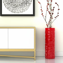 Load image into Gallery viewer, Faceted Geometric Floor Vase - Red