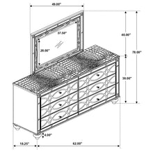 Load image into Gallery viewer, Arabesque - 6 Drawer Dresser With Mirror - Silver