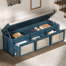 Load image into Gallery viewer, Entryway Shoe Bench With Drawers & Button Tufted Cushion