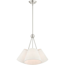 Load image into Gallery viewer, 21" Three-Light Dimmable Chandelier With Shades - Nickel