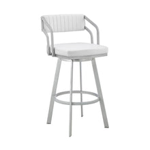 Load image into Gallery viewer, Swivel Low Back Counter Height / Bar Chair - White / Silver