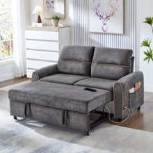 Load image into Gallery viewer, Pull Out Sofa Bed With Adjustable 3 Position Backrest, USB Charging Ports, Side Pockets