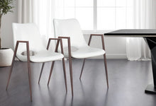 Load image into Gallery viewer, Faux Leather Open Back Dining Arm Chairs (Set of 2) - White